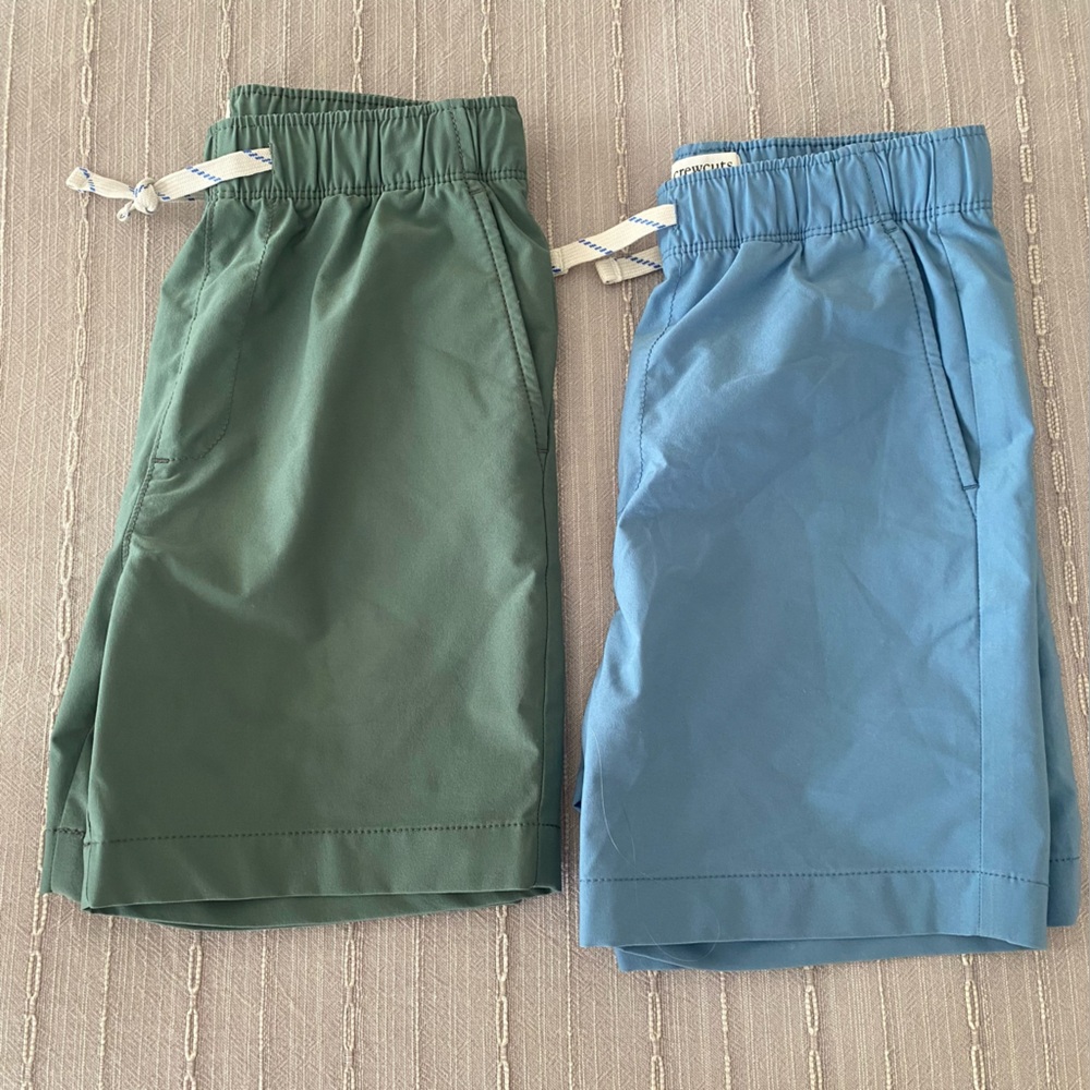 Green and Blue Casual Shorts Set